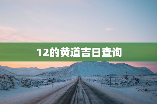 12的黄道吉日查询