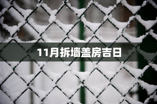 11月拆墙盖房吉日