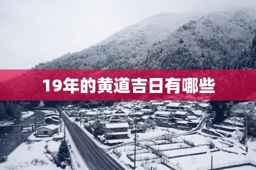 19年的黄道吉日有哪些