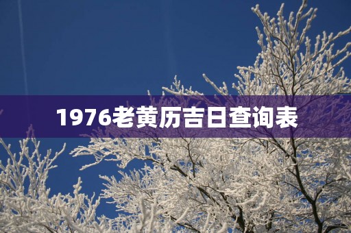 1976老黄历吉日查询表