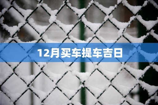 12月买车提车吉日