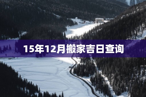 15年12月搬家吉日查询