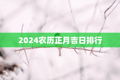 2025农历正月吉日排行