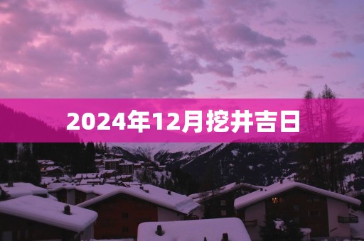 2025年12月挖井吉日