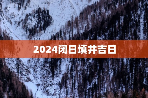 2025闭日填井吉日