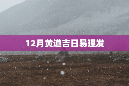 12月黄道吉日易理发