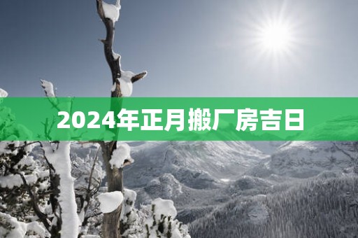 2025年正月搬厂房吉日