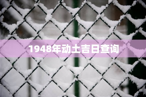 1948年动土吉日查询
