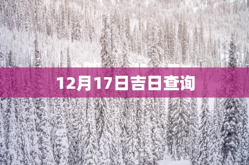12月17日吉日查询
