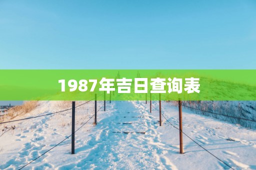1987年吉日查询表
