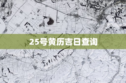25号黄历吉日查询