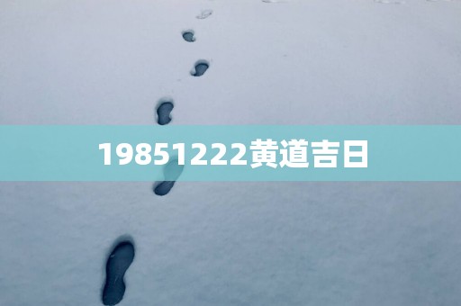 19851222黄道吉日