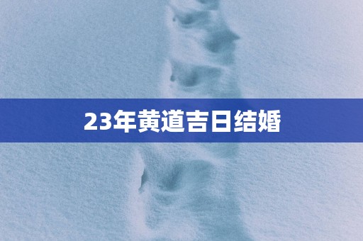 23年黄道吉日结婚