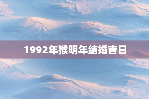 1992年猴明年结婚吉日