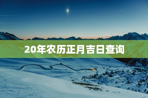 20年农历正月吉日查询