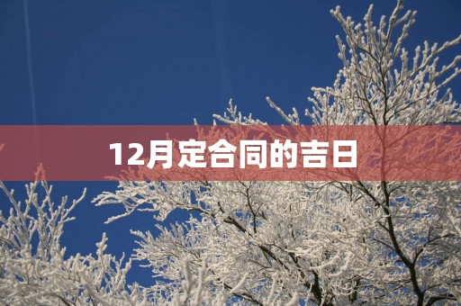 12月定合同的吉日