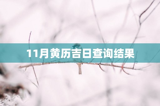 11月黄历吉日查询结果