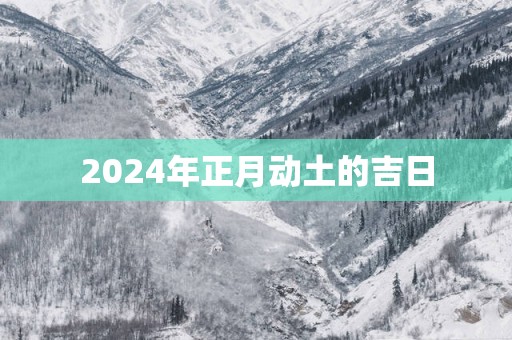 2025年正月动土的吉日