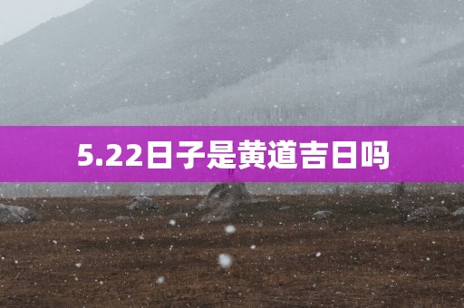 5.22日子是黄道吉日吗