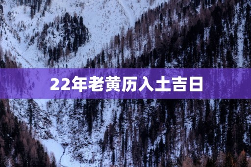 22年老黄历入土吉日