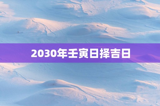 2030年壬寅日择吉日