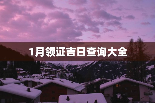 1月领证吉日查询大全