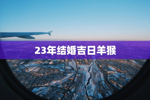 23年结婚吉日羊猴