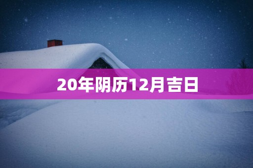 20年阴历12月吉日
