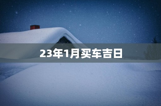 23年1月买车吉日