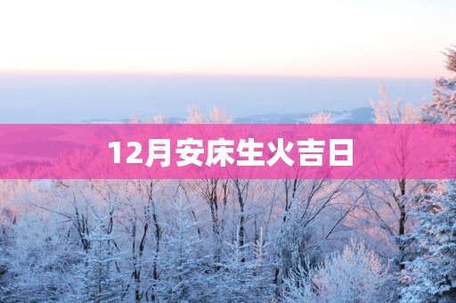 12月安床生火吉日