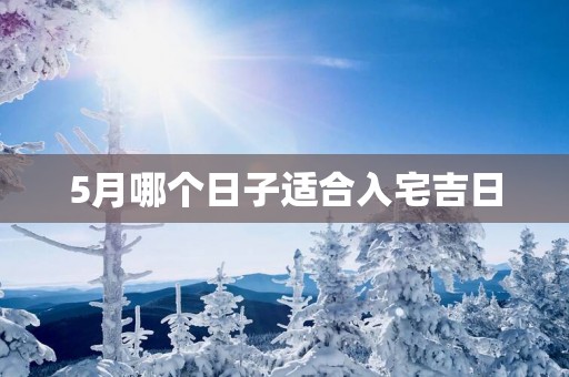 5月哪个日子适合入宅吉日