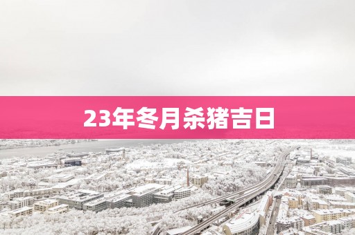 23年冬月杀猪吉日
