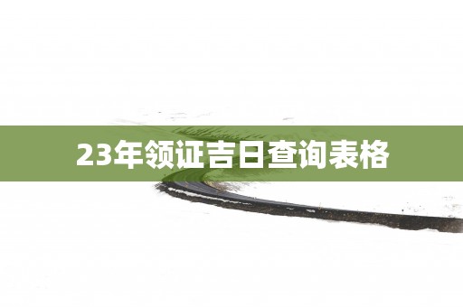 23年领证吉日查询表格