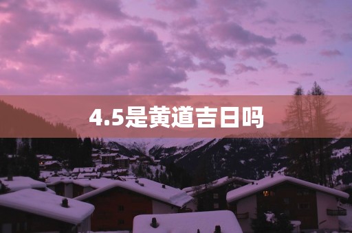 4.5是黄道吉日吗