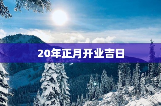 20年正月开业吉日