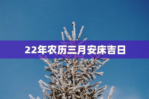 22年农历三月安床吉日