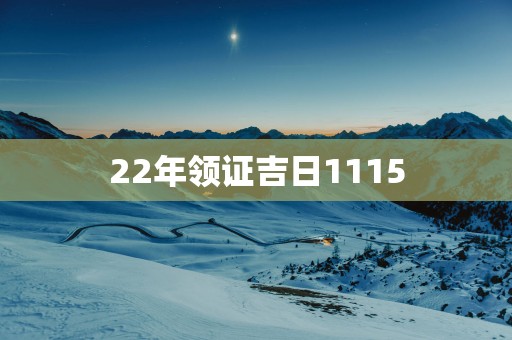 22年领证吉日1115