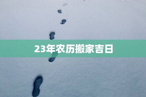 23年农历搬家吉日