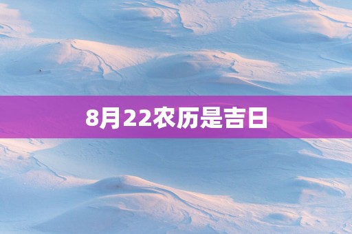 8月22农历是吉日