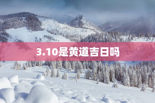 3.10是黄道吉日吗