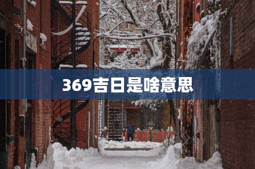 369吉日是啥意思