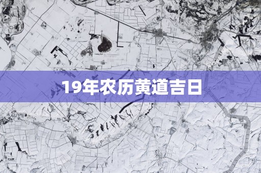 19年农历黄道吉日