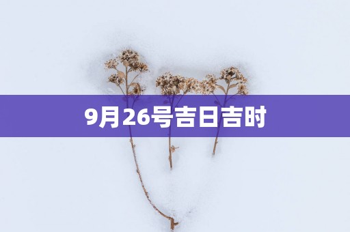 9月26号吉日吉时