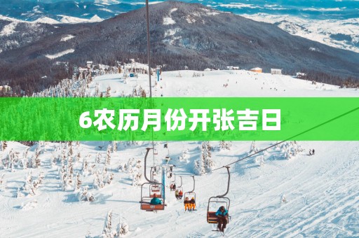 6农历月份开张吉日