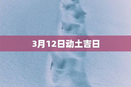 3月12日动土吉日