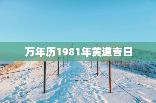 万年历1981年黄道吉日