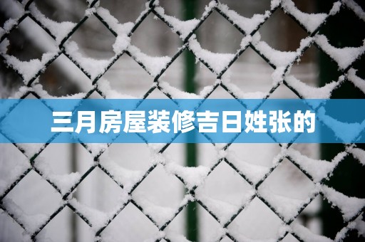 三月房屋装修吉日姓张的