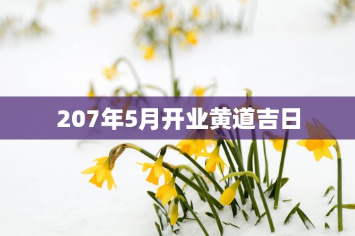 207年5月开业黄道吉日
