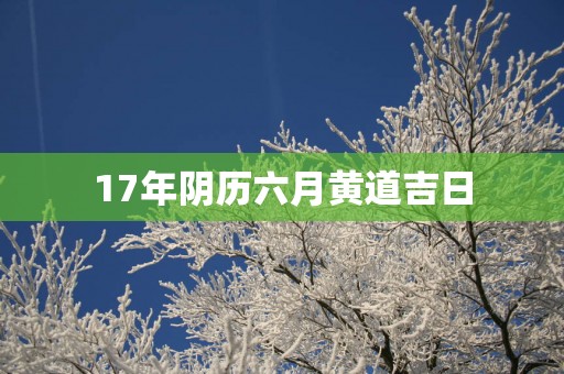 17年阴历六月黄道吉日