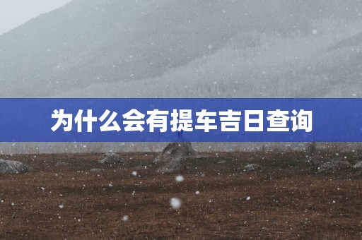 为什么会有提车吉日查询